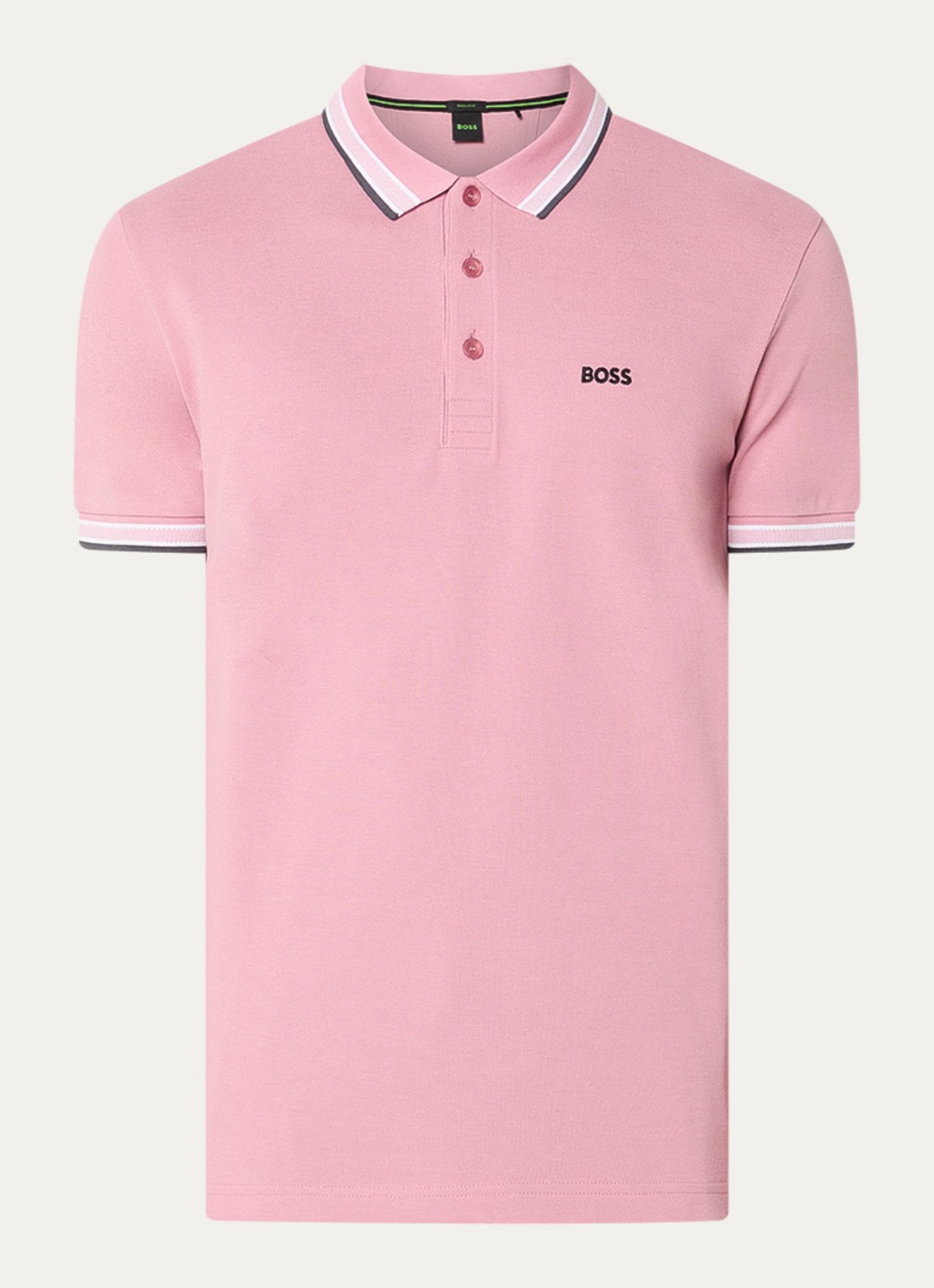 BOSS Paddy regular fit polo van piqué katoen met logo  - voorkant open pink-696 / roze