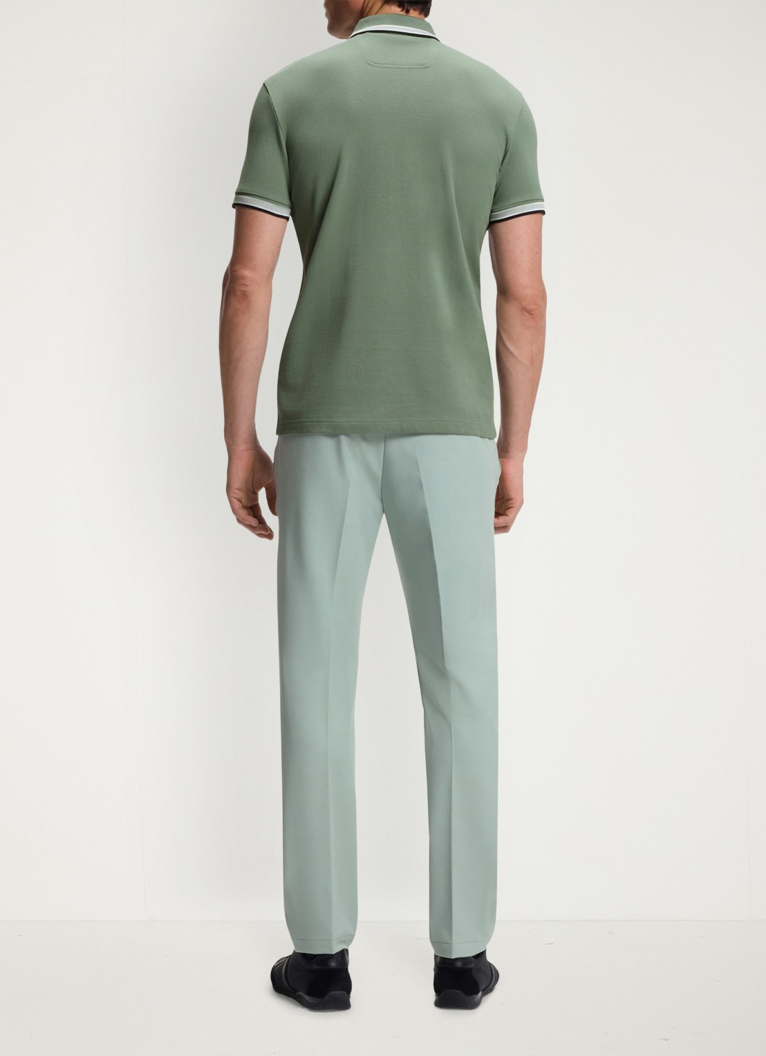 BOSS Paddy regular fit polo van piqué katoen met logo  - achterkant 5 open green-359 / groen