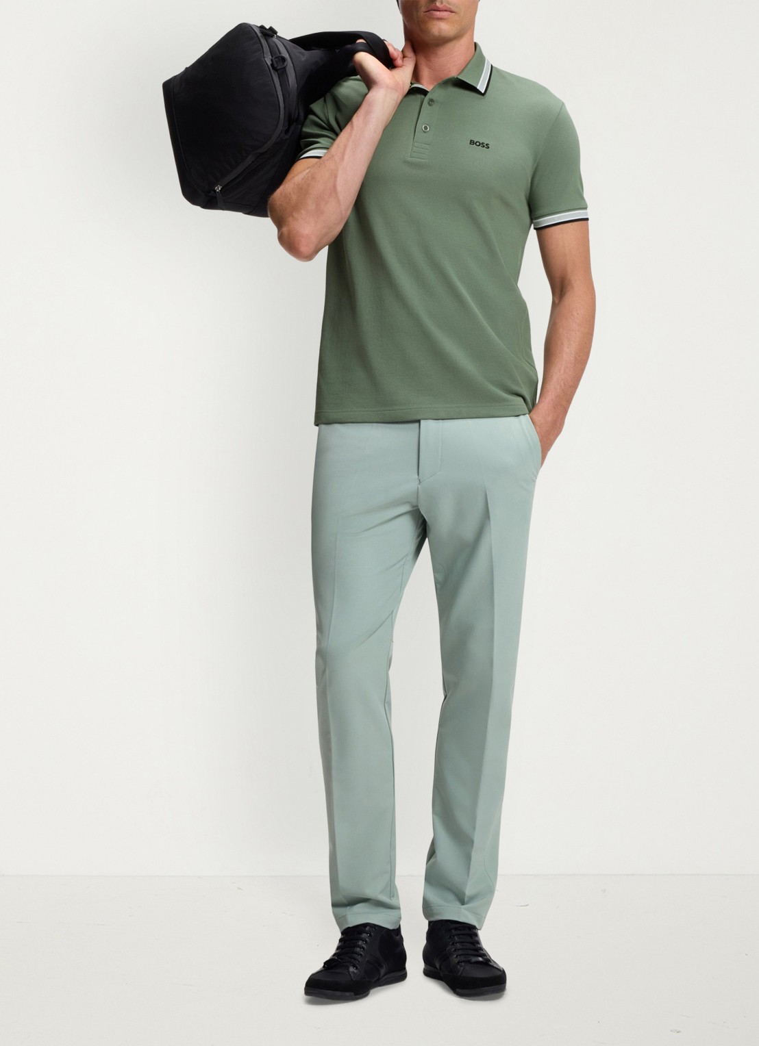 BOSS Paddy regular fit polo van piqué katoen met logo  - voorkant 2 open green-359 / groen