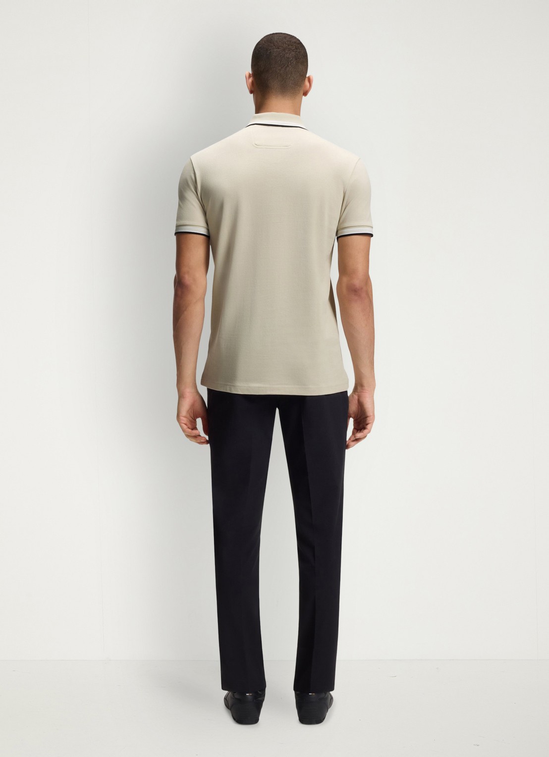 BOSS Paddy regular fit polo van piqué katoen met logo  - achterkant 6 light beige-276 / beige