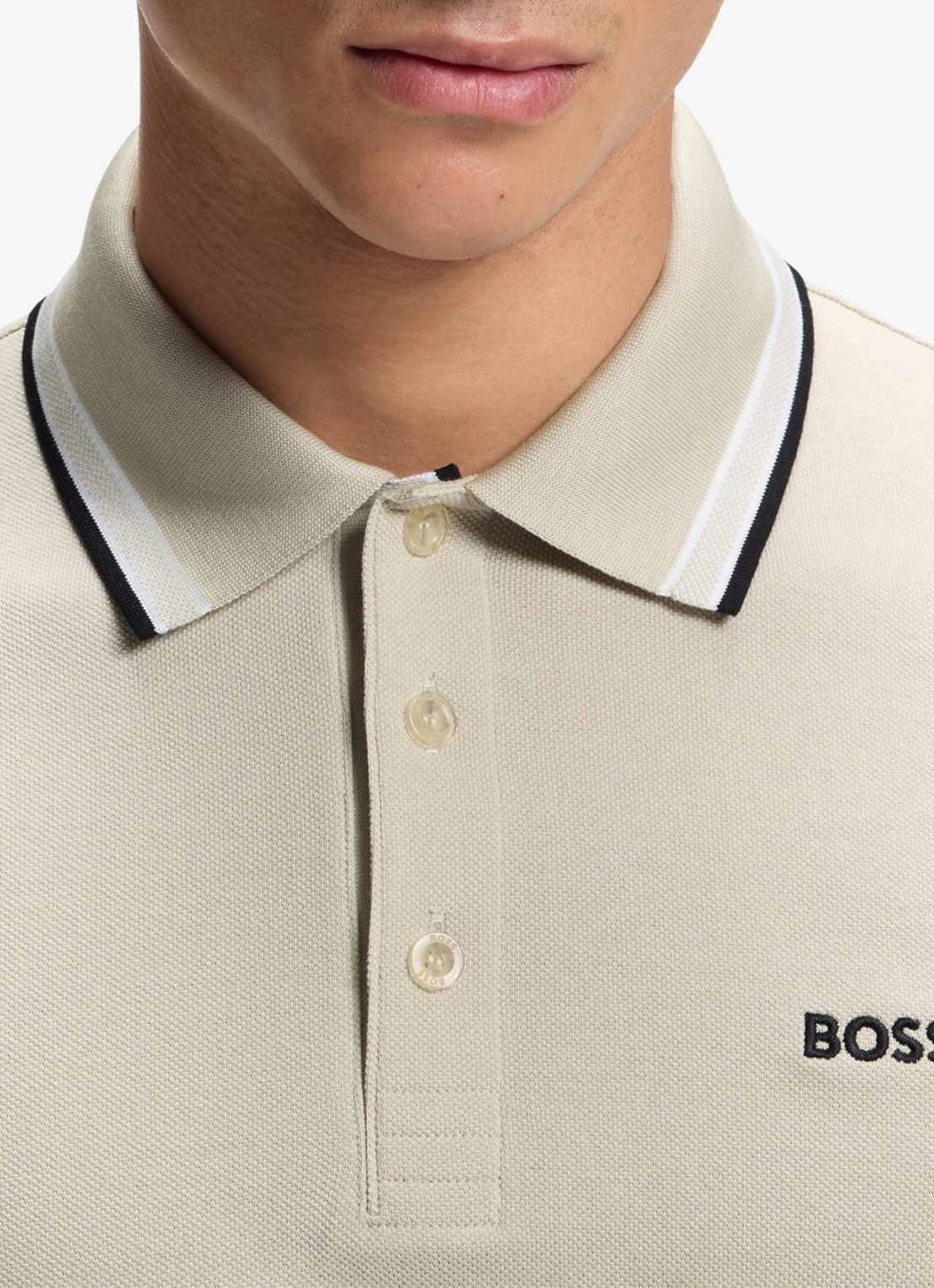 BOSS Paddy regular fit polo van piqué katoen met logo  - detail 5 light beige-276 / beige