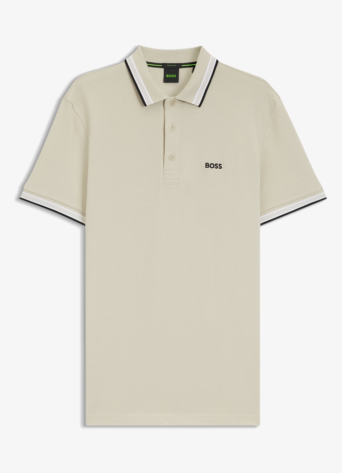 BOSS Paddy regular fit polo van piqué katoen met logo  - voorkant light beige-276 / beige