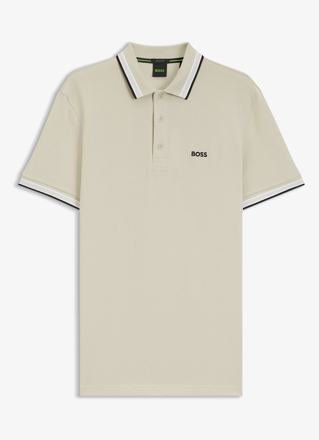 BOSS Paddy regular fit polo van piqué katoen met logo  - voorkant 4 light beige-276 / beige