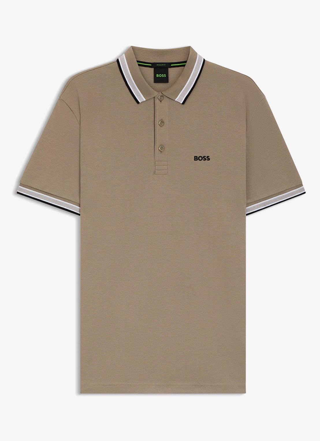 BOSS Paddy regular fit polo van piqué katoen met logo  - voorkant light/pastel green-336 / groen