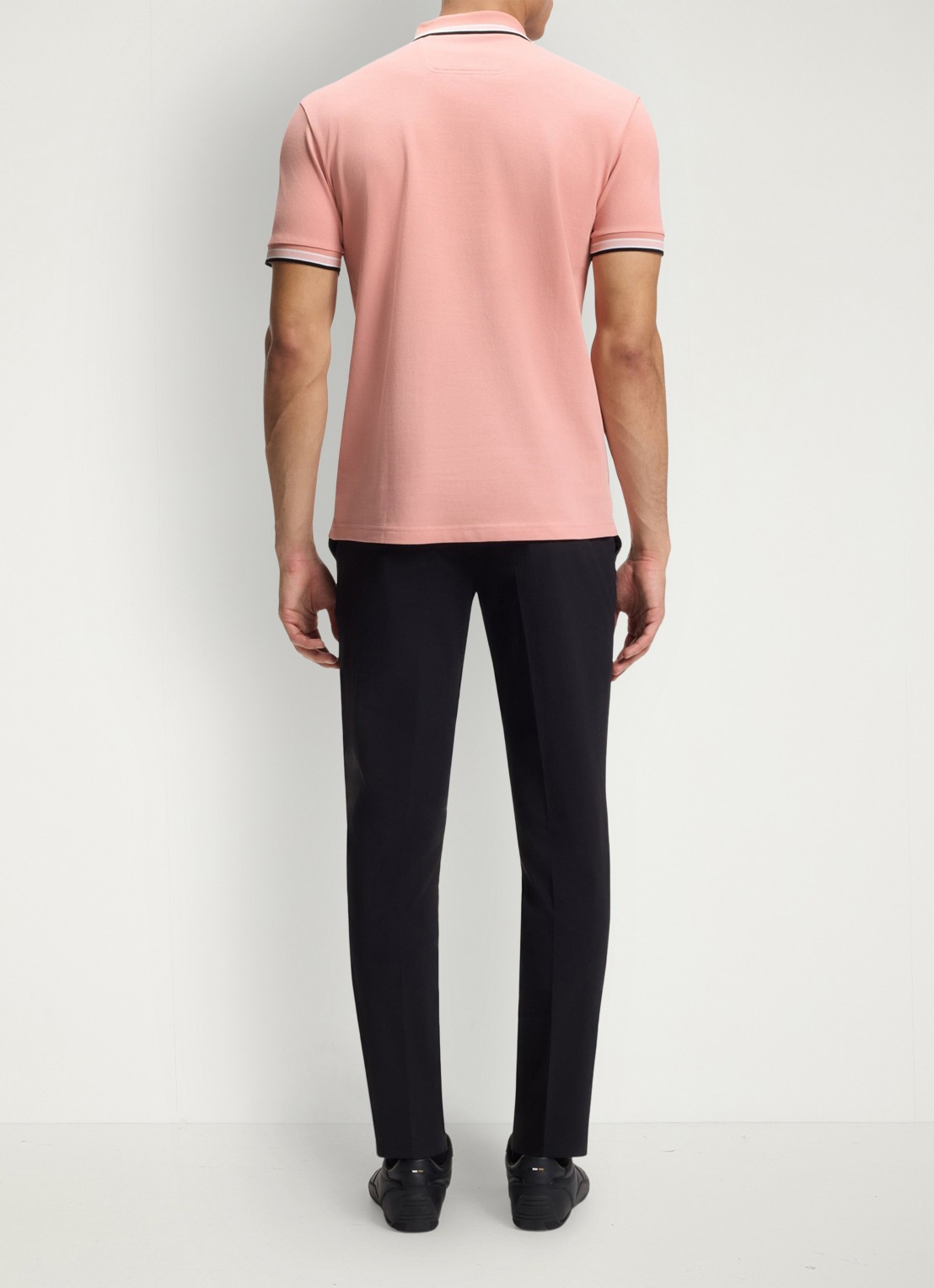 BOSS Paddy regular fit polo van piqué katoen met logo  - achterkant light/pastel pink-686 / roze