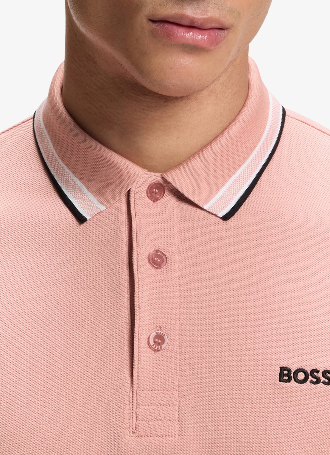 BOSS Paddy regular fit polo van piqué katoen met logo  - detail 5 light/pastel pink-686 / roze