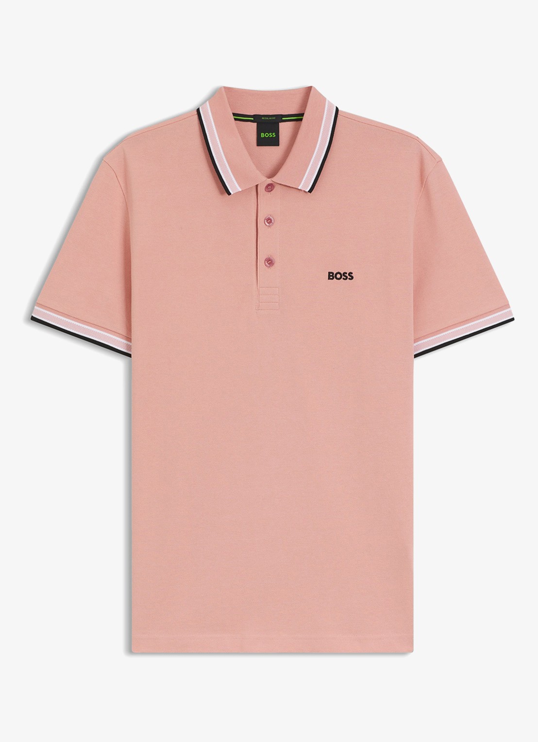 BOSS Paddy regular fit polo van piqué katoen met logo  - voorkant 2 light/pastel pink-686 / roze