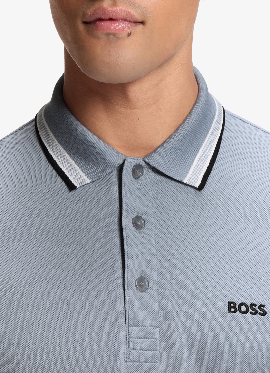 BOSS Paddy regular fit polo van piqué katoen met logo  - detail 3 dark grey-025 / grijs