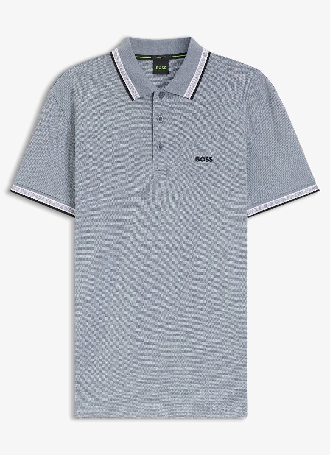 BOSS Paddy regular fit polo van piqué katoen met logo  - voorkant 4 dark grey-025 / grijs