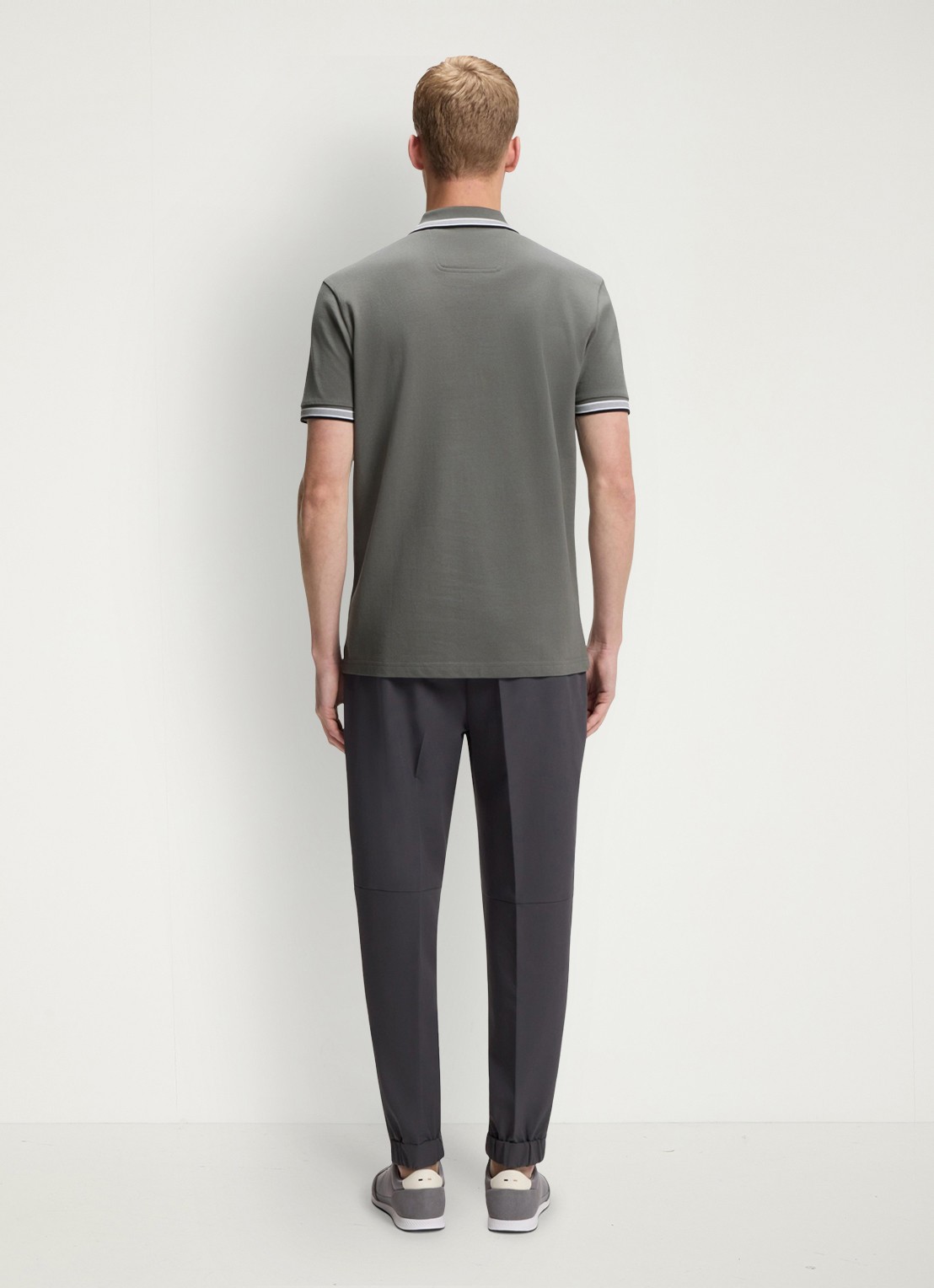 BOSS Paddy regular fit polo van piqué katoen met logo  - achterkant 6 light/pastel grey-054 / grijs