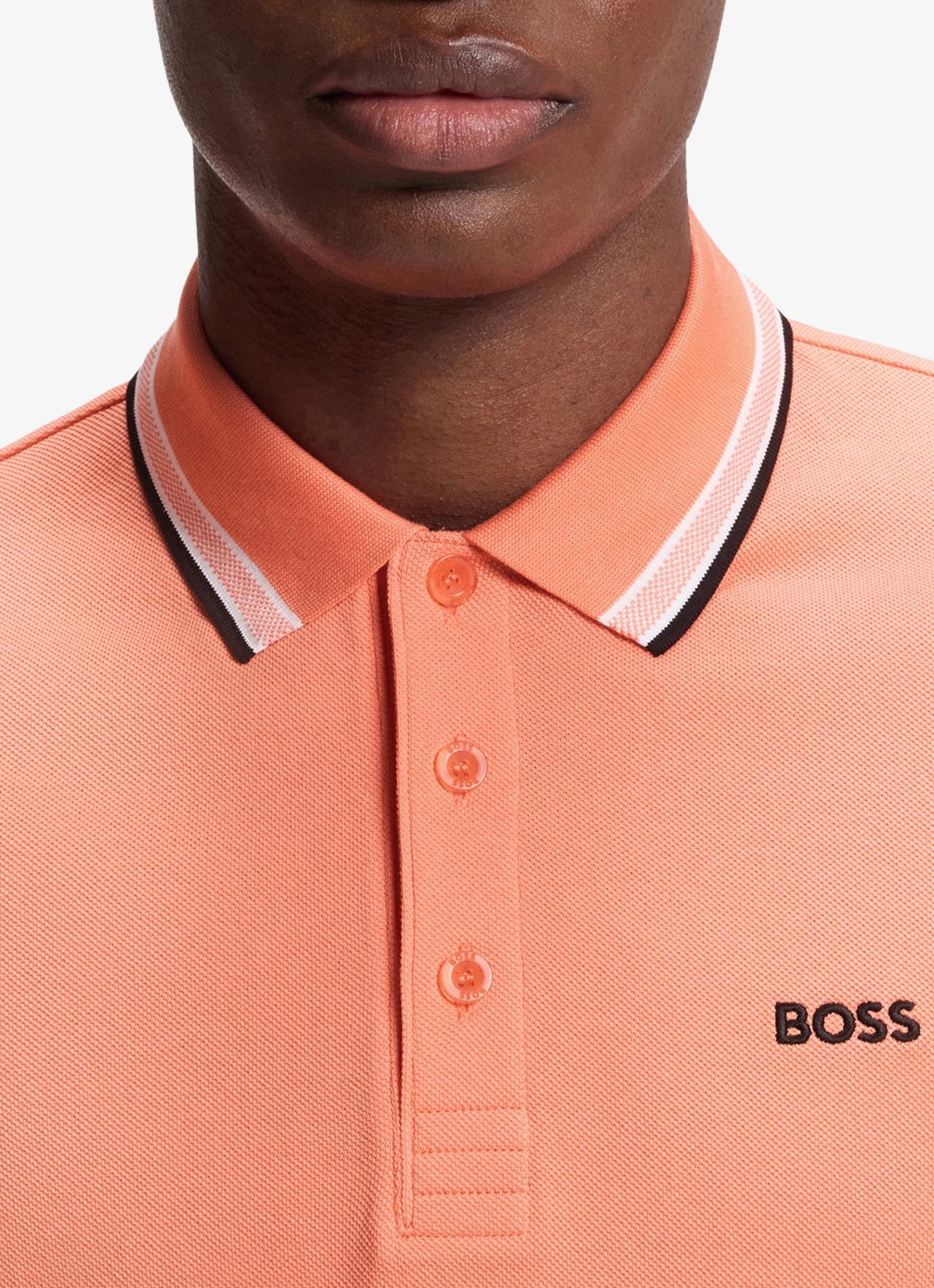 BOSS Paddy regular fit polo van piqué katoen met logo  - detail 2 pink-650 / roze