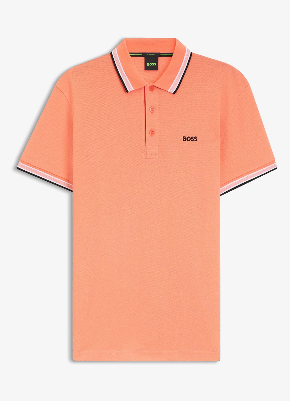 BOSS Paddy regular fit polo van piqué katoen met logo  - voorkant 4 pink-650 / roze