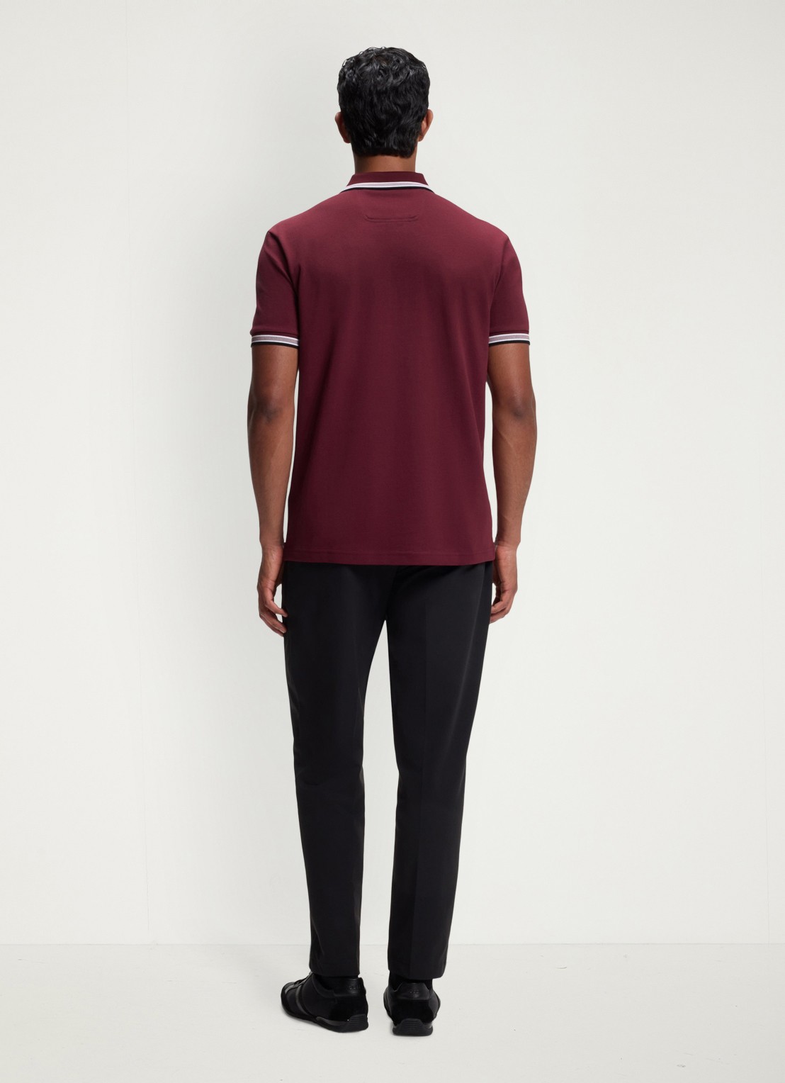 BOSS Paddy regular fit polo van piqué katoen met logo  - achterkant dark pink-654 / roze
