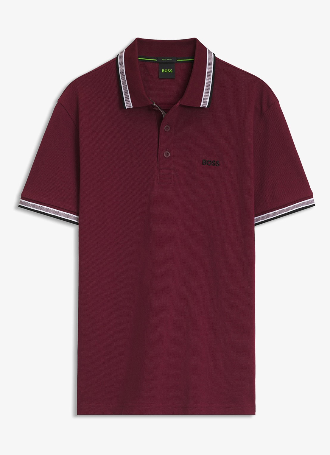 BOSS Paddy regular fit polo van piqué katoen met logo  - voorkant 2 dark pink-654 / roze