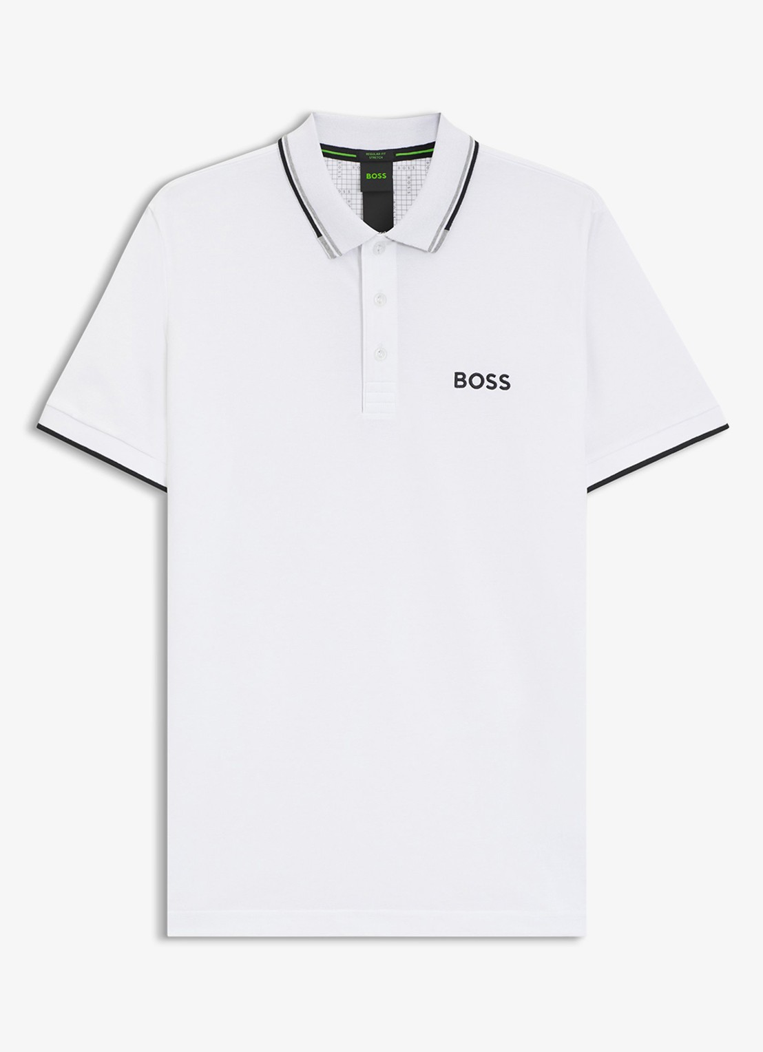 BOSS Paddy regular fit polo van piqué katoen  - voorkant 4 wit