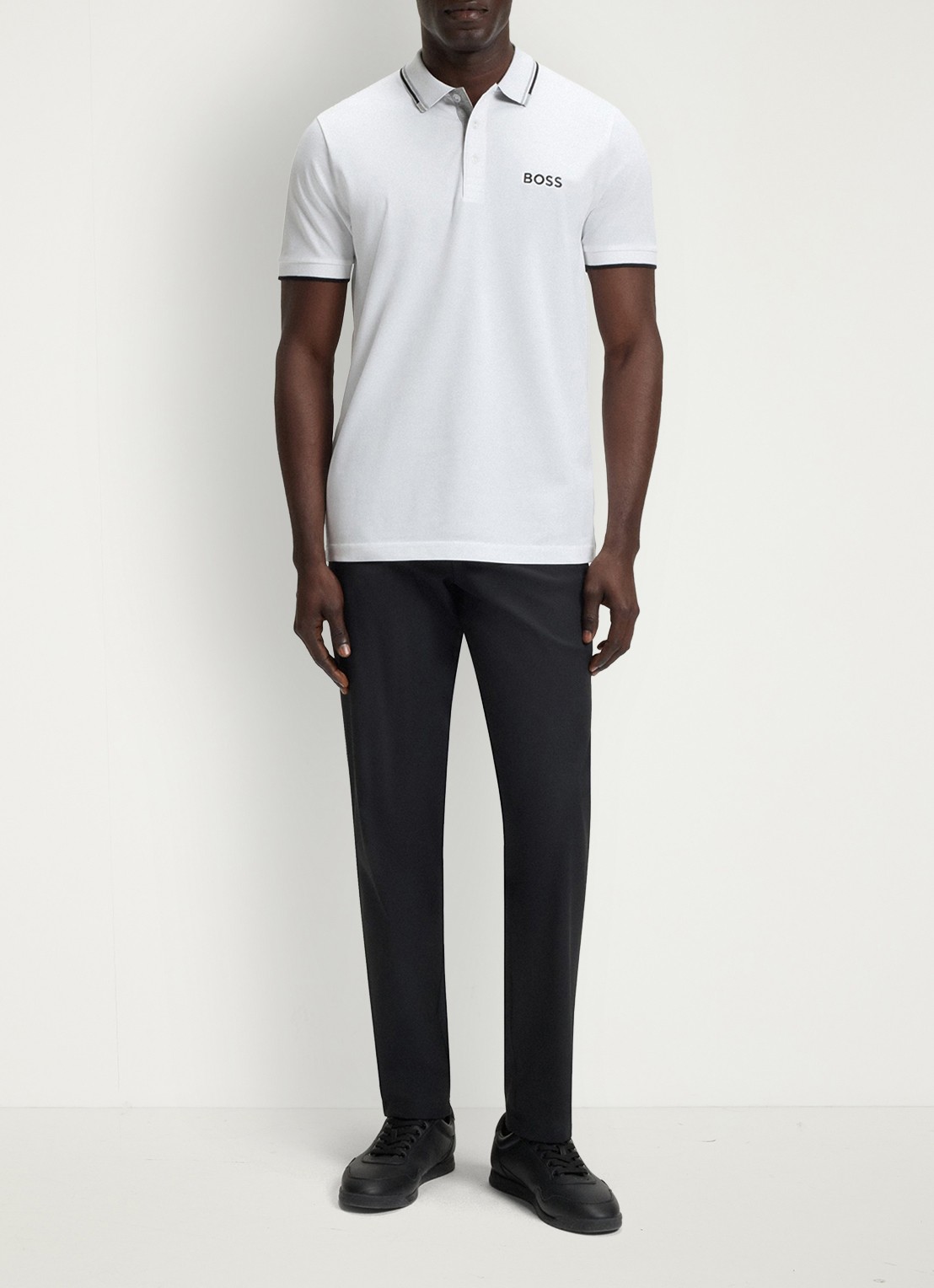 BOSS Paddy regular fit polo van piqué katoen  - voorkant 5 wit
