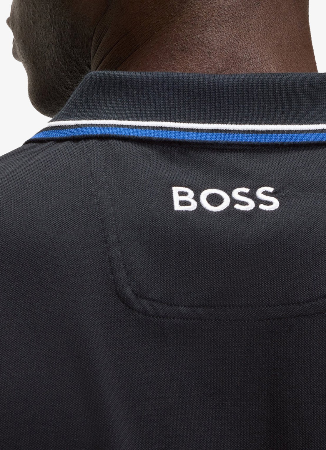 BOSS Paddy regular fit polo van piqué katoen  - detail 5 donkerblauw