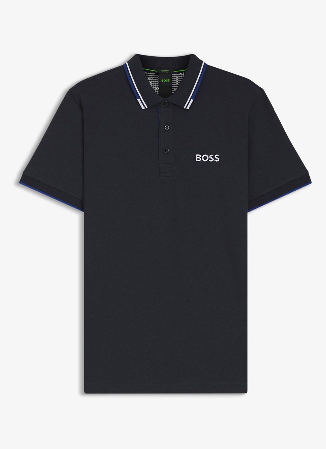 BOSS Paddy regular fit polo van piqué katoen  - voorkant donkerblauw