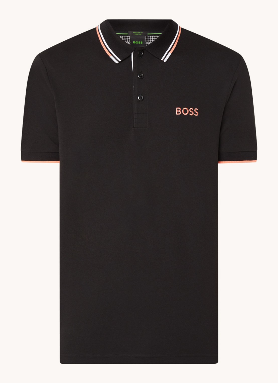 BOSS Paddy regular fit polo van piqué katoen  - voorkant 3 zalmroze