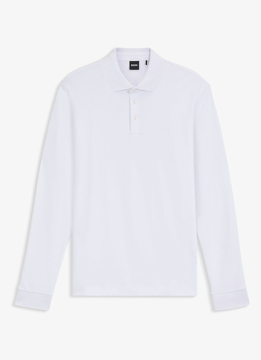 BOSS Pado regular fit polo met logo en stretch  - voorkant wit