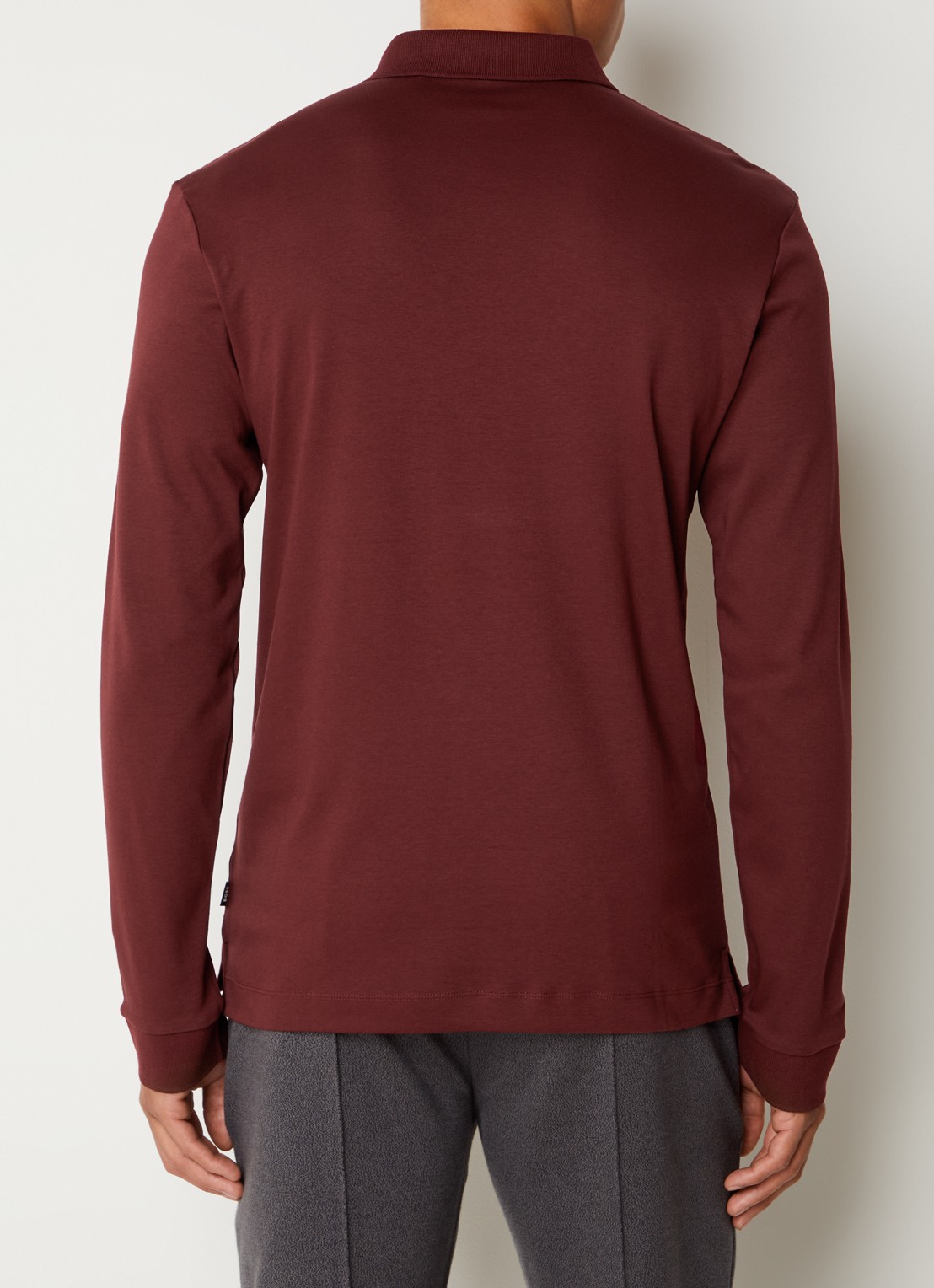 BOSS Pado regular fit polo met logo en stretch  - achterkant 3 donkerrood