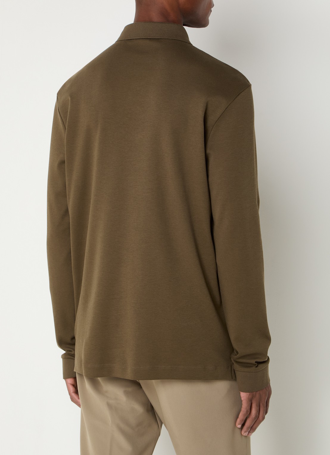 BOSS Pado regular fit polo met logo en stretch  - achterkant 2 mosgroen