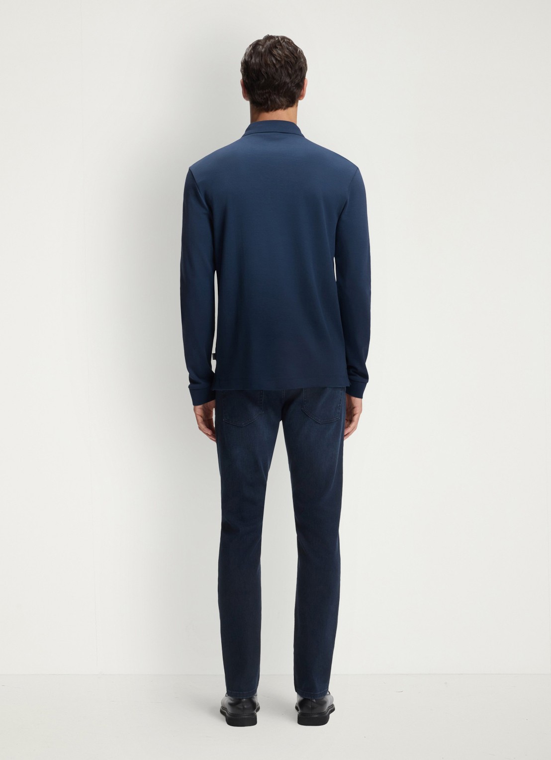 BOSS Pado regular fit polo met logo en stretch  - achterkant 3 petrol