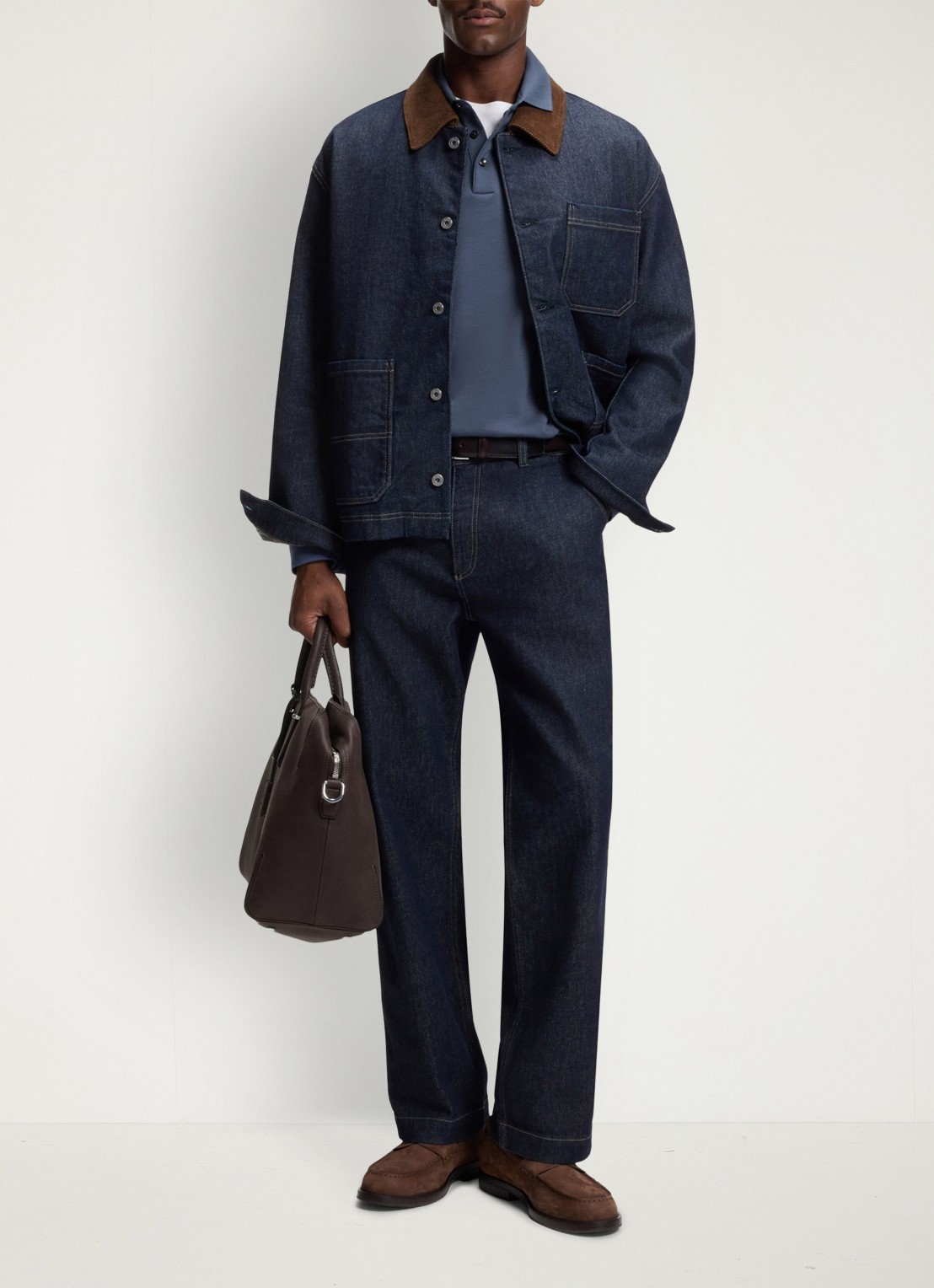 BOSS Pado regular fit polo met logo en stretch  - voorkant 2 blauwgrijs