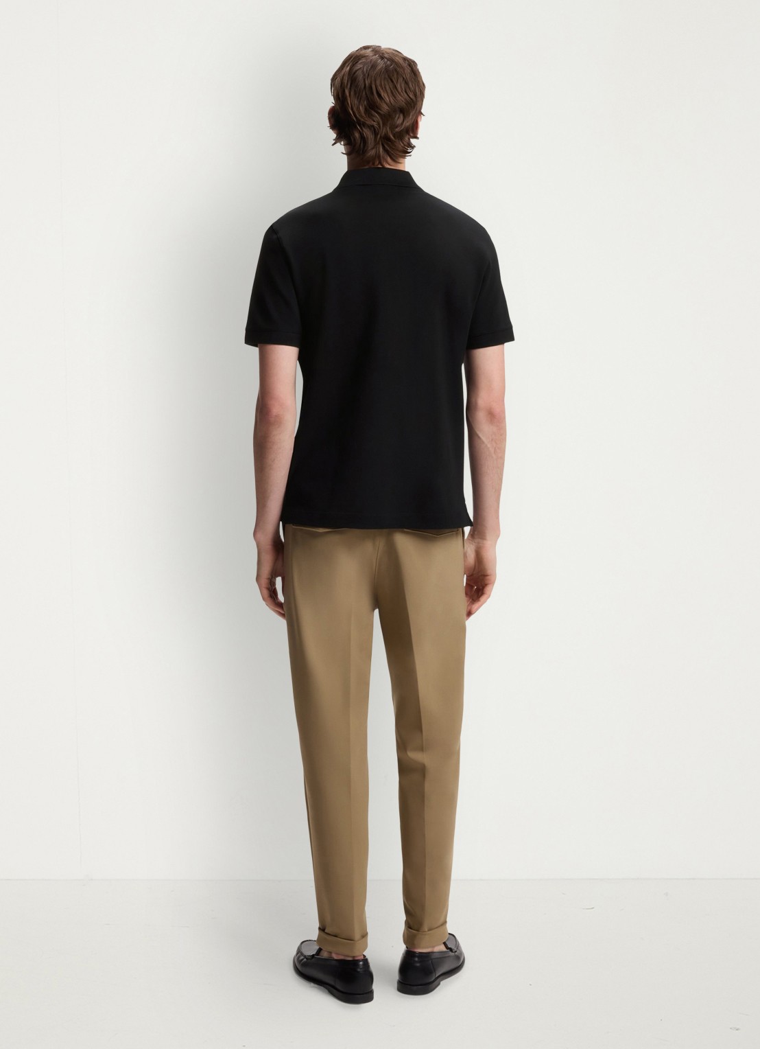 BOSS Pallas-polo van katoenpiqué met logostiksel - achterkant black-001 / zwart
