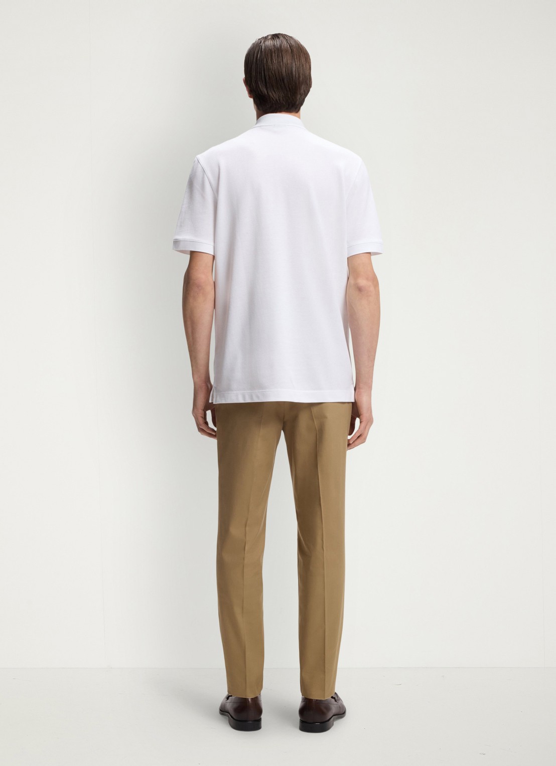 BOSS Pallas-polo van katoenpiqué met logostiksel - achterkant 5 white-100 / wit