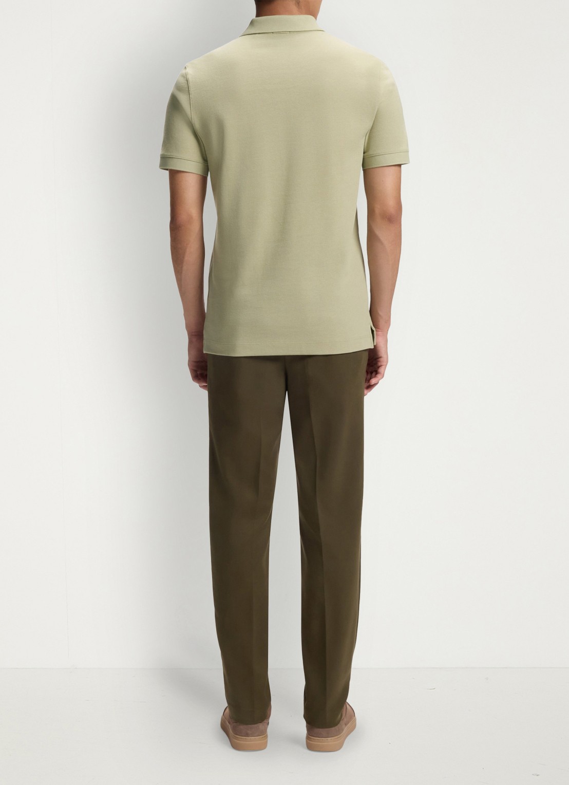 BOSS Pallas-polo van katoenpiqué met logostiksel - achterkant 3 dark beige-254 / beige
