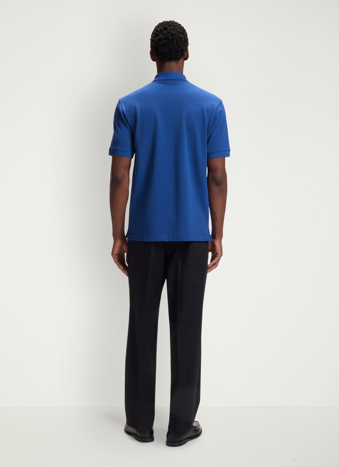 BOSS Pallas-polo van katoenpiqué met logostiksel - achterkant 6 medium blue-429 / blauw
