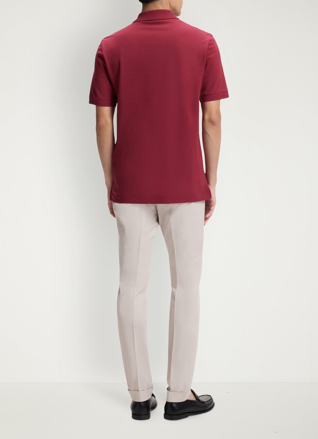 BOSS Pallas-polo van katoenpiqué met logostiksel - achterkant medium red-611 / rood