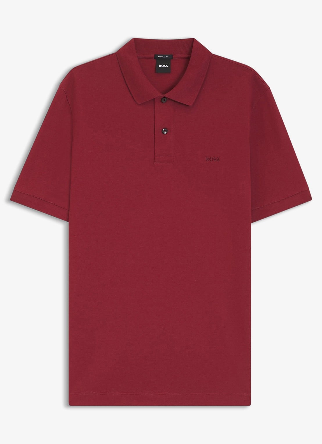 BOSS Pallas-polo van katoenpiqué met logostiksel - voorkant 2 medium red-611 / rood
