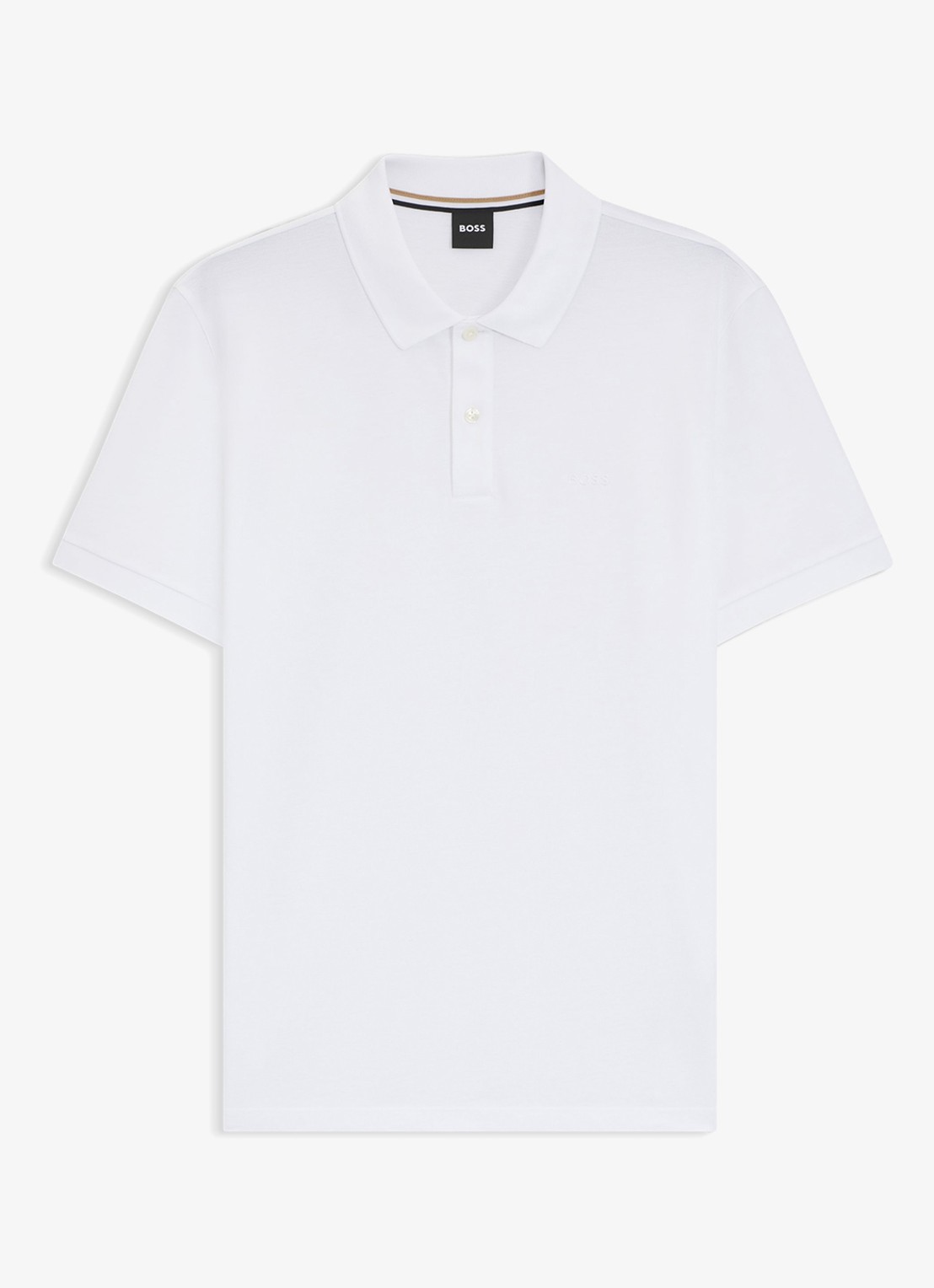 BOSS Pallas regular fit polo van piqué katoen - voorkant 2 wit