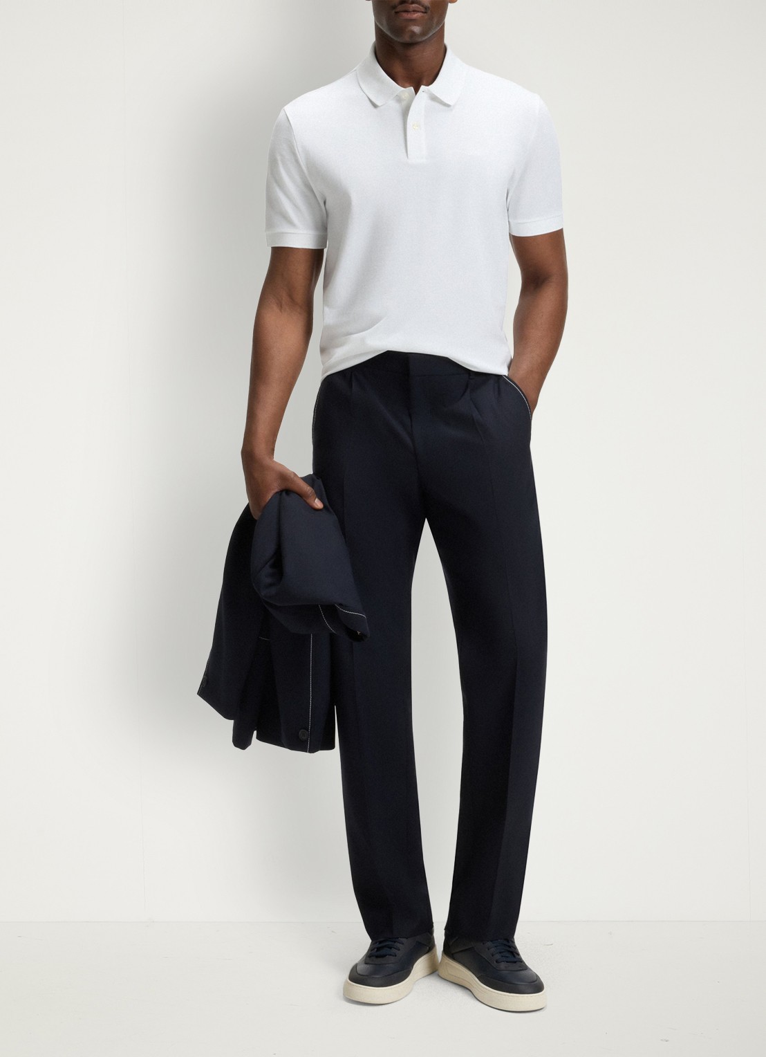BOSS Pallas regular fit polo van piqué katoen - voorkant 3 wit
