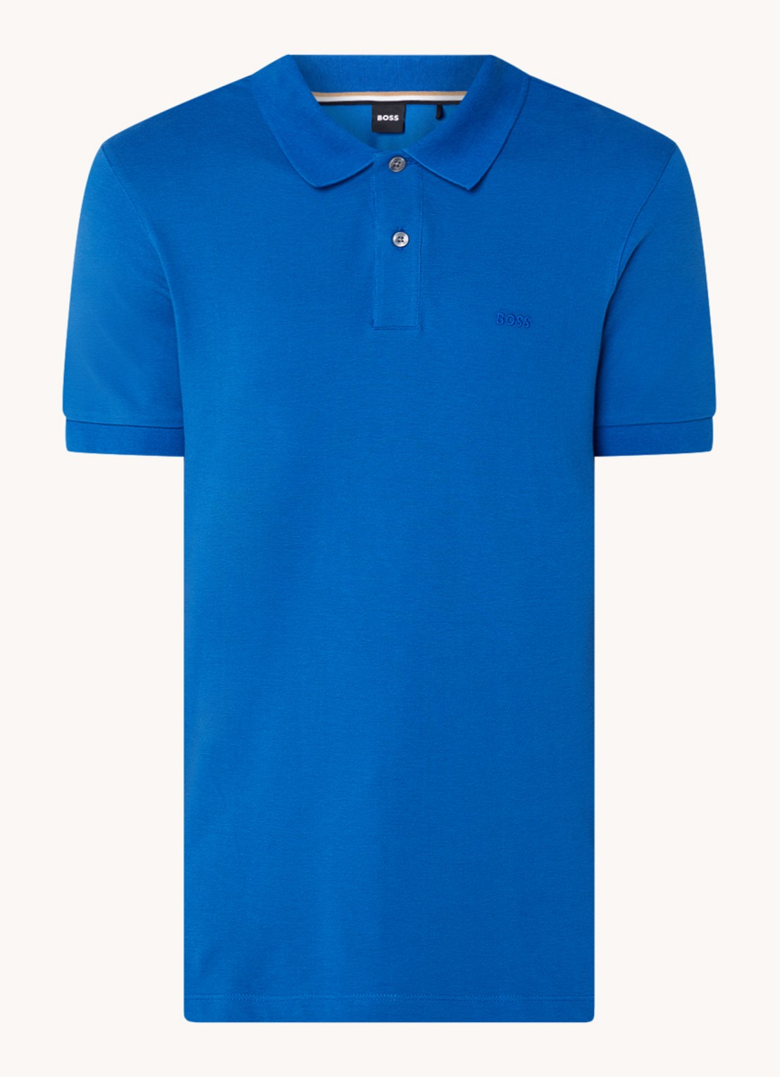 BOSS Pallas regular fit polo van piqué katoen - voorkant 3 blauw
