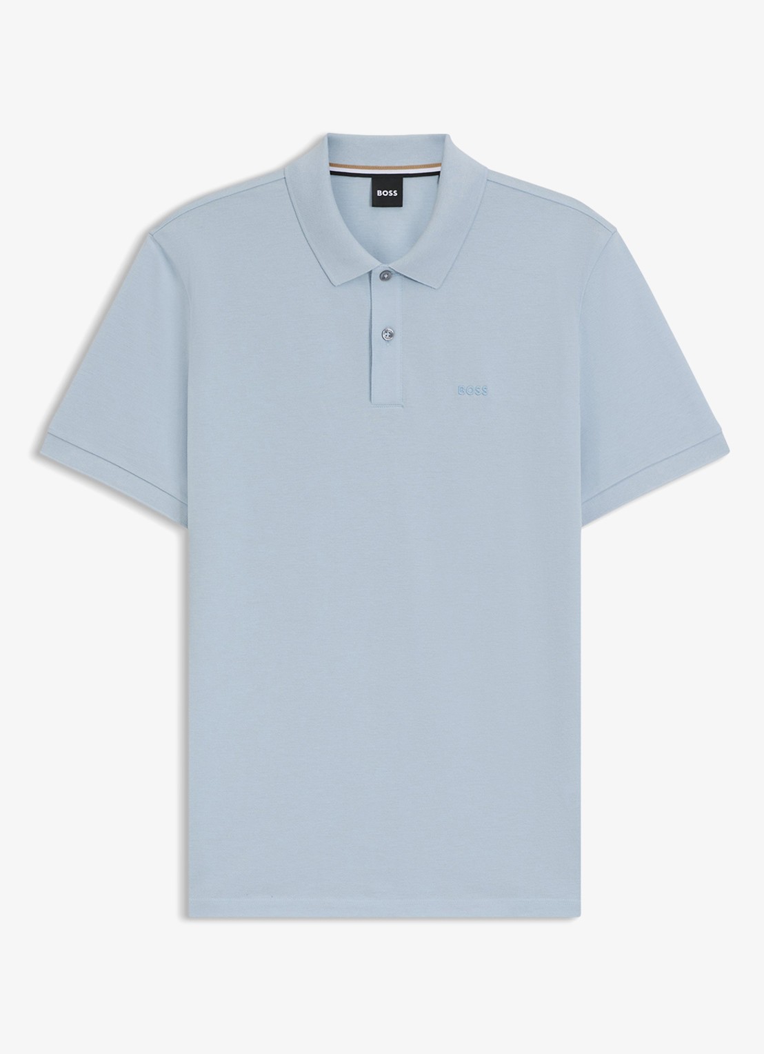 BOSS Pallas regular fit polo van piqué katoen - voorkant 4 lichtblauw