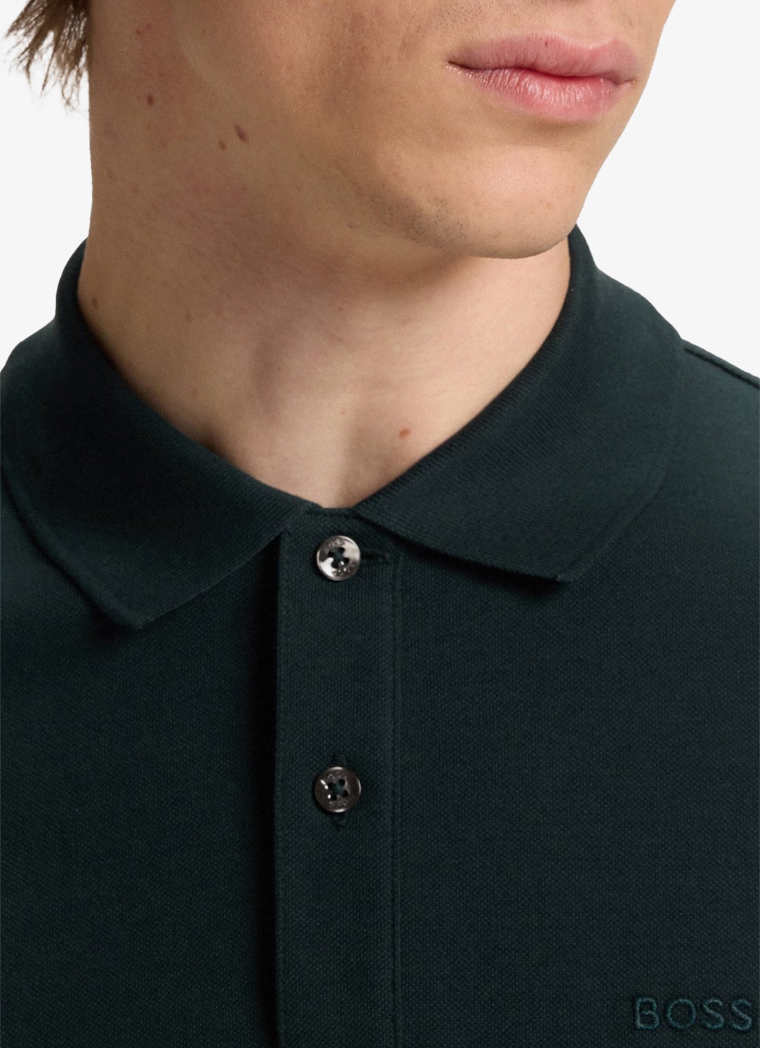 BOSS Pallas regular fit polo van piqué katoen - detail 4 groen