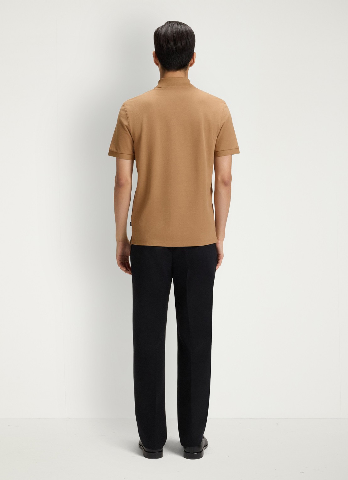 BOSS Pallas regular fit polo van piqué katoen - achterkant 5 creme
