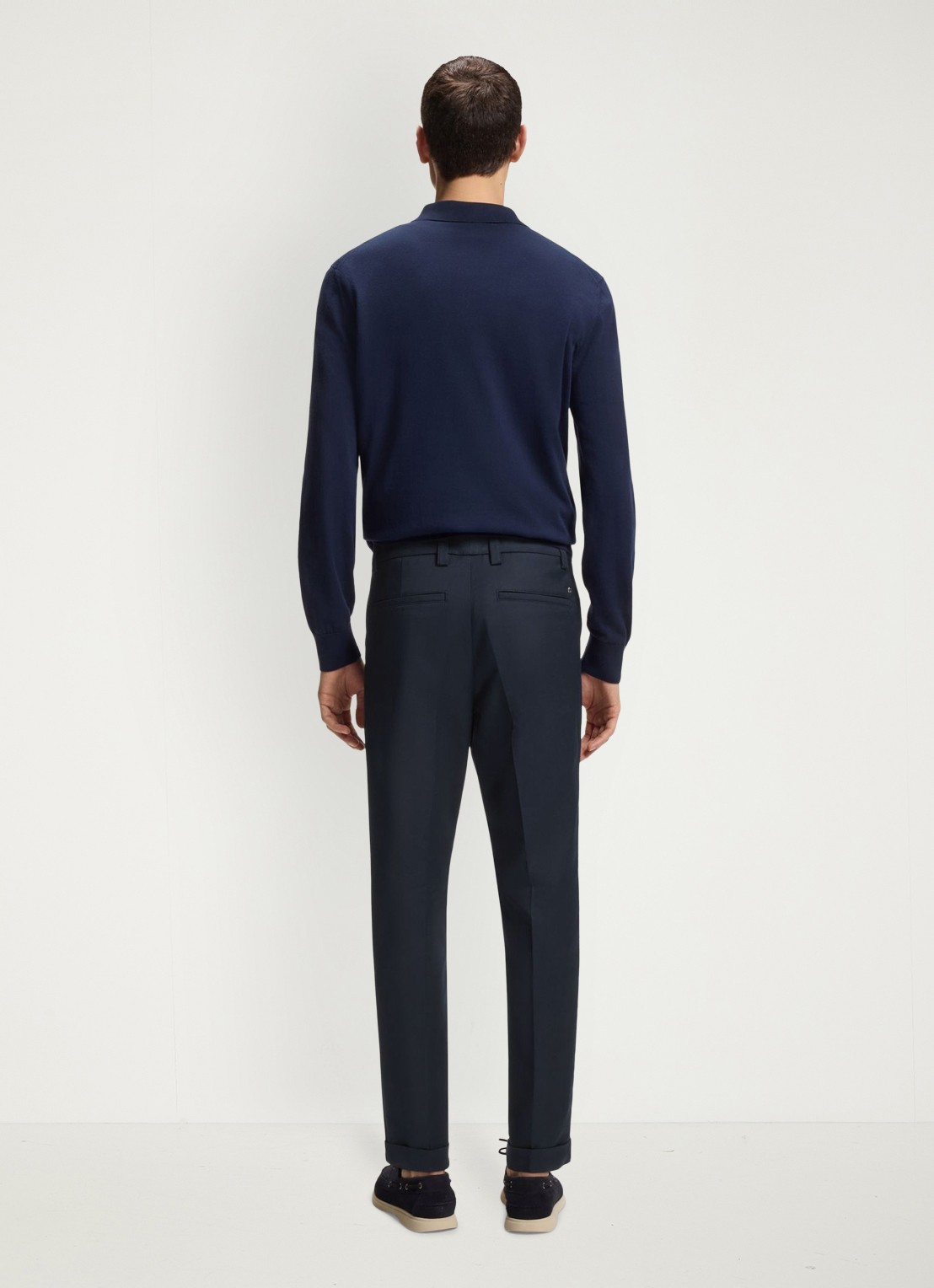BOSS Pantalon met steekzakken - achterkant donkerblauw