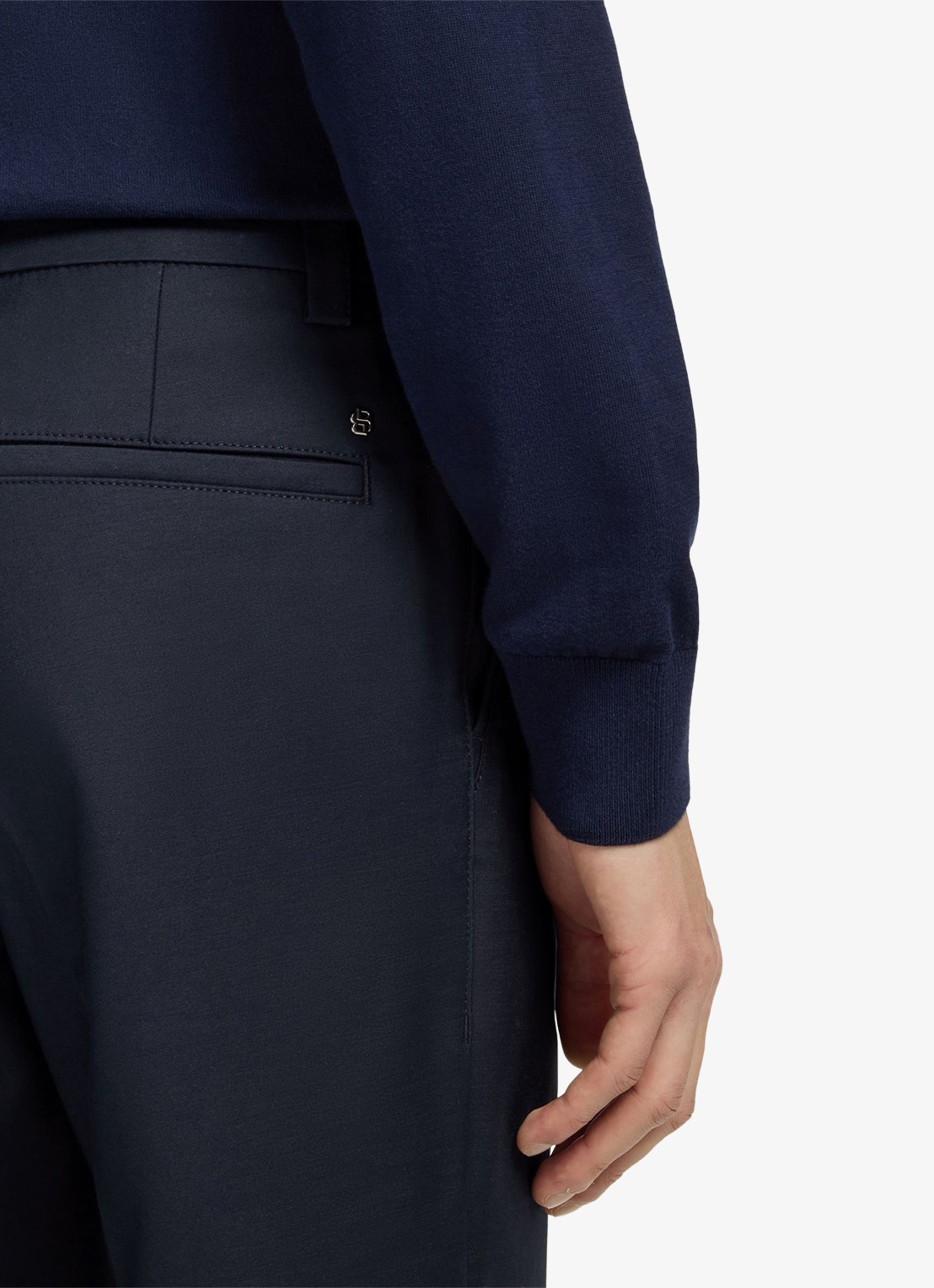 BOSS Pantalon met steekzakken - detail 5 donkerblauw