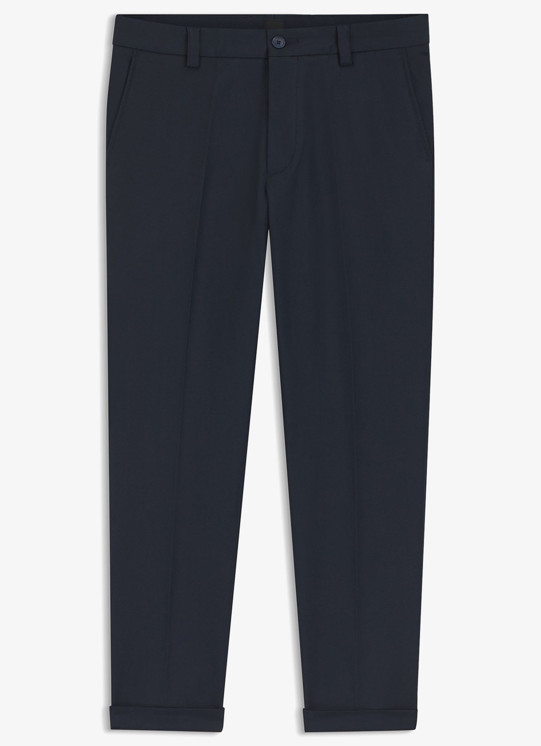 BOSS Pantalon met steekzakken - voorkant 2 donkerblauw