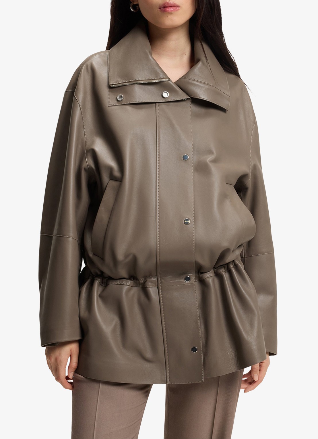 BOSS Parka met steekzakken - detail 2 taupe
