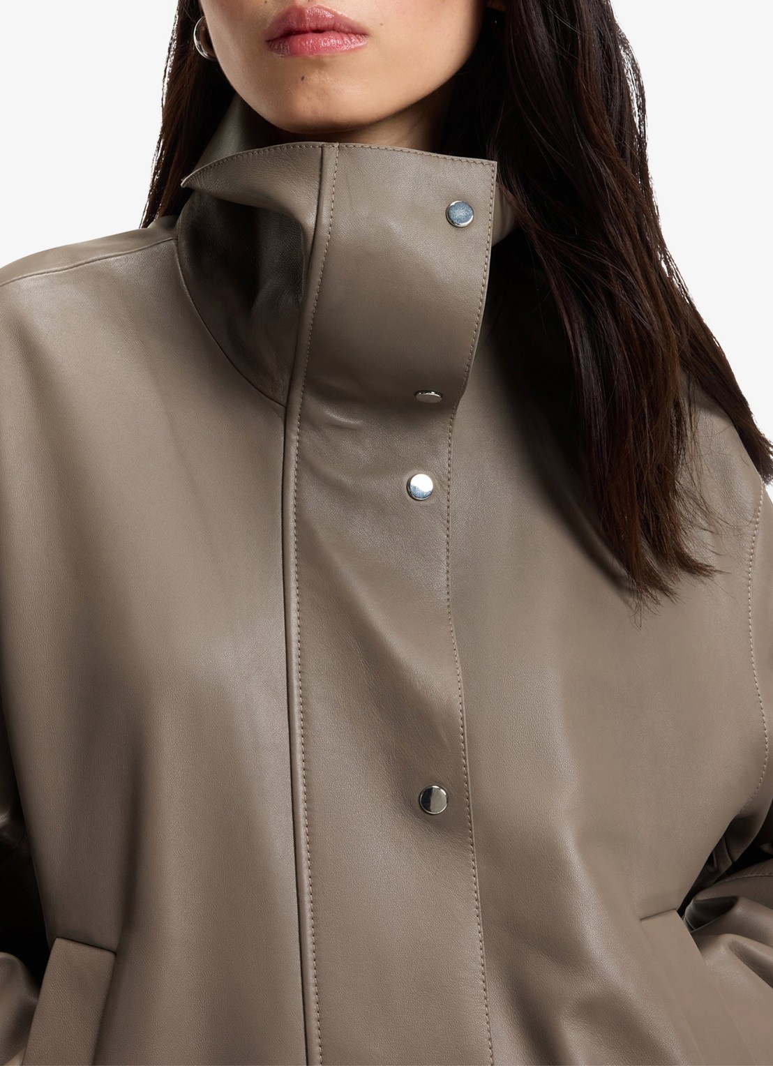 BOSS Parka met steekzakken - detail 3 taupe