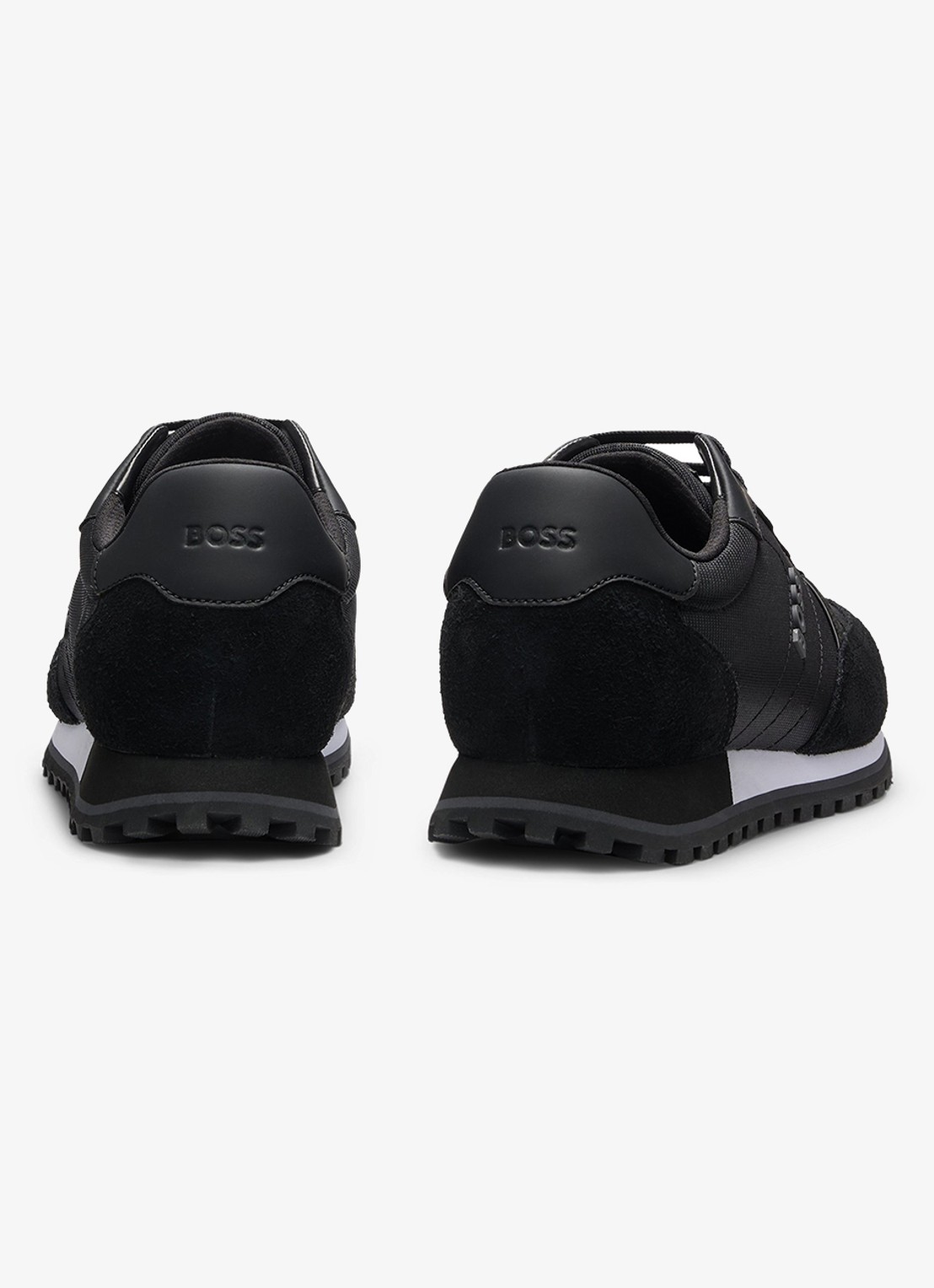 BOSS Parkour sneaker met suède details  - achterkant zwart