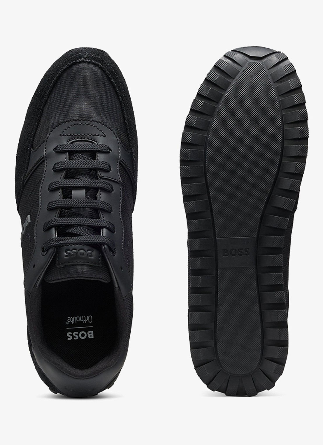 BOSS Parkour sneaker met suède details  - detail 3 zwart