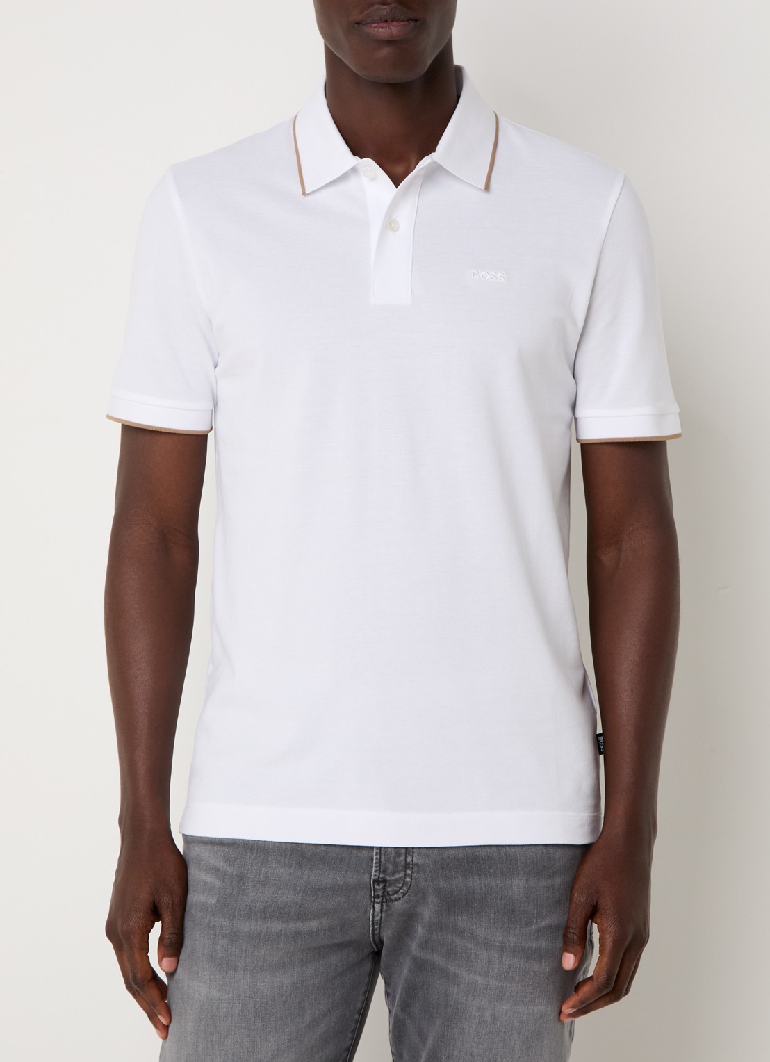 BOSS Parlay regular fit polo met logo - detail 4 white-100 / wit