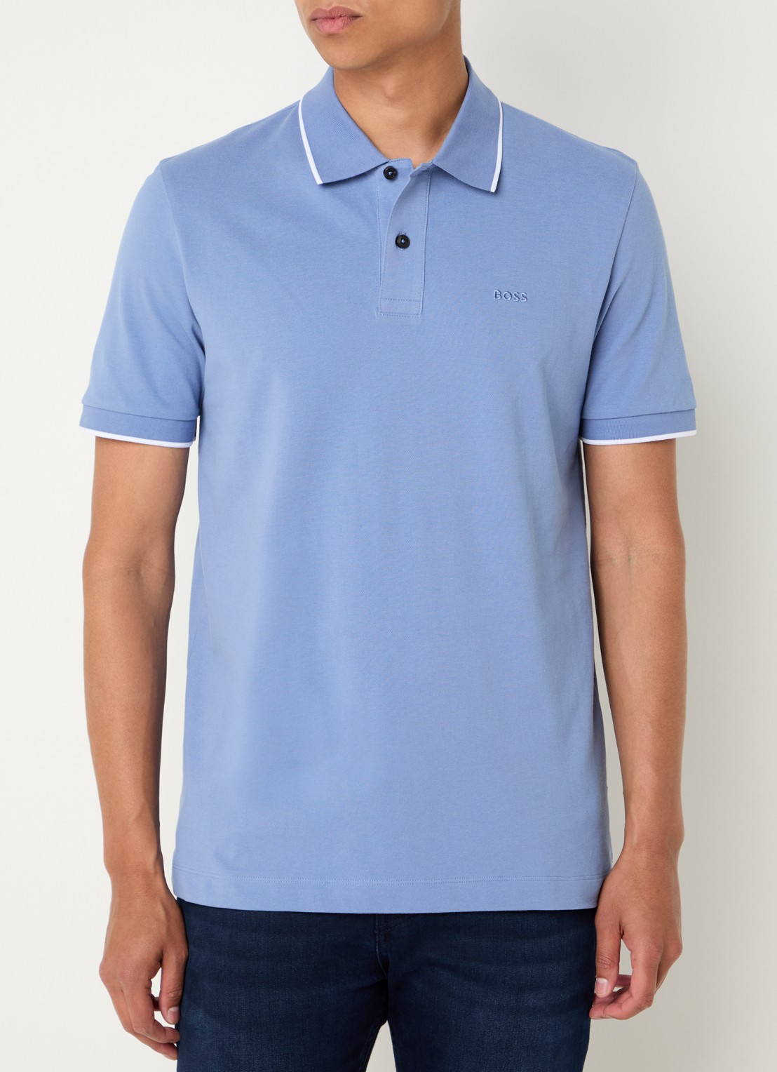 BOSS Parlay regular fit polo met logo - detail 4 light /pastel blue-459 / blauw
