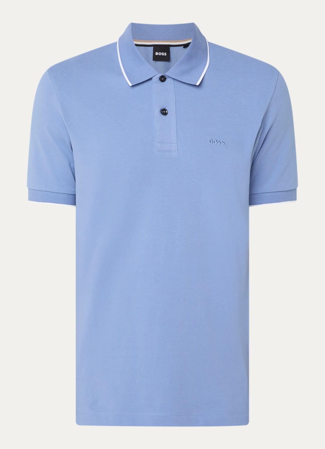 BOSS Parlay regular fit polo met logo - voorkant 2 light /pastel blue-459 / blauw